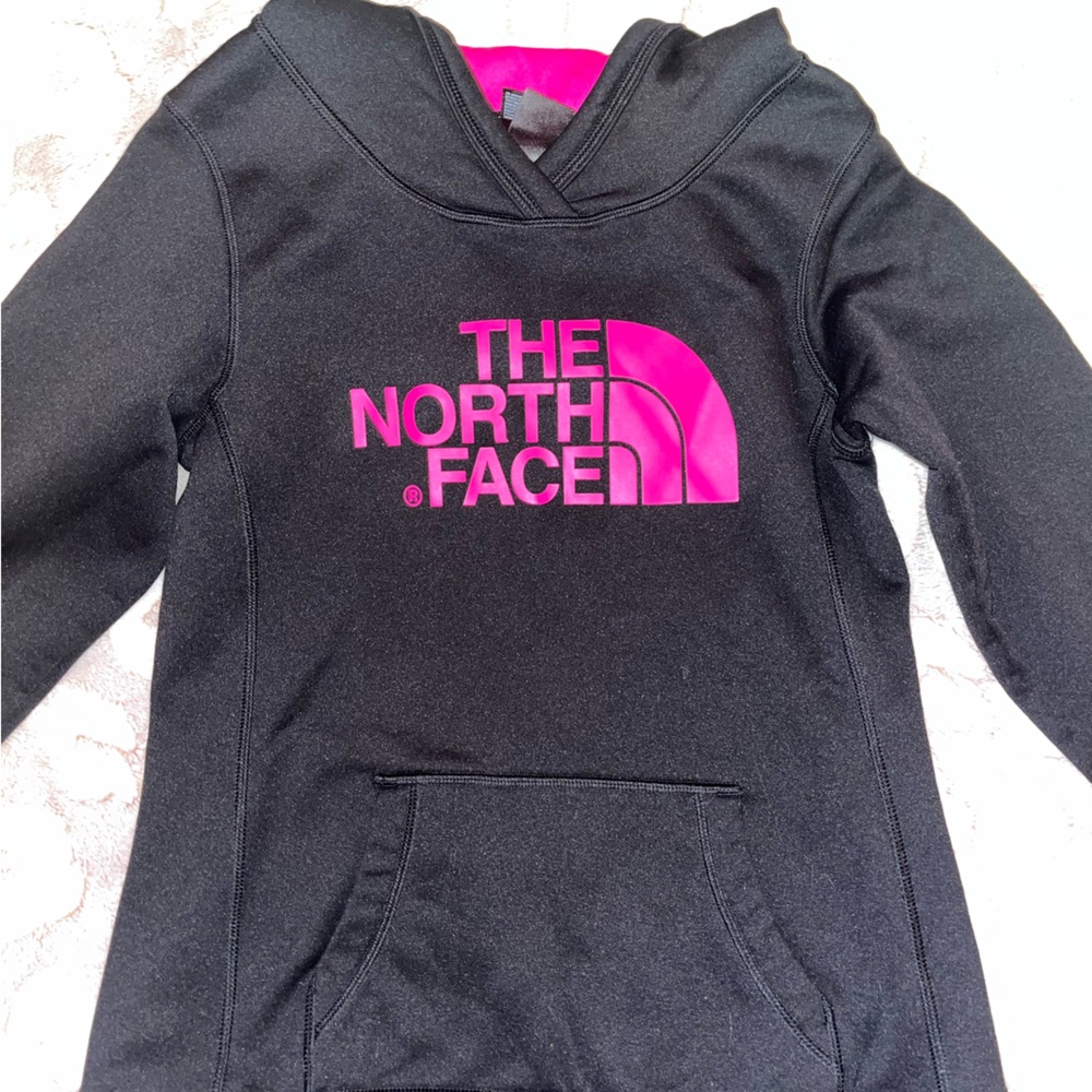 The North Face dome hoodie pink and black pullover
